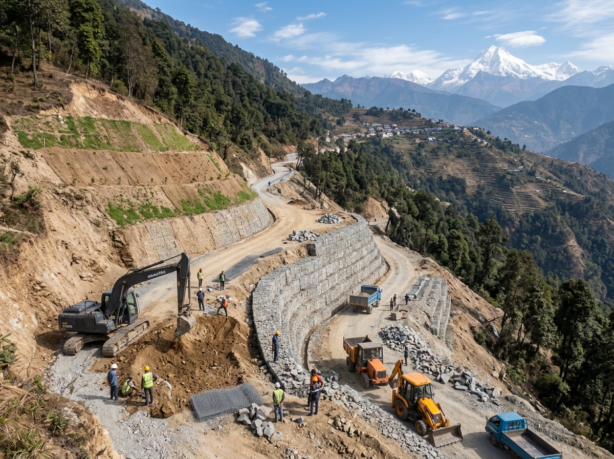 Barhakilo-Chhepetar-Bhaluswara-Barpak Road Project (47 KM) — Mountain Slope Stability & Heritage Trail Access
